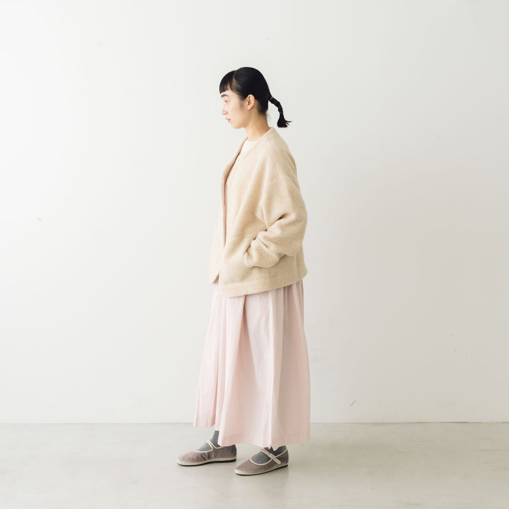 comm. arch. ウールコットン ボア フリース カーディガン