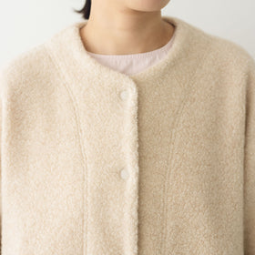 comm. arch. ウールコットン ボア フリース カーディガン