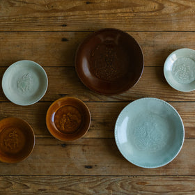 郡司製陶所 型打ち4寸皿 ひつじ