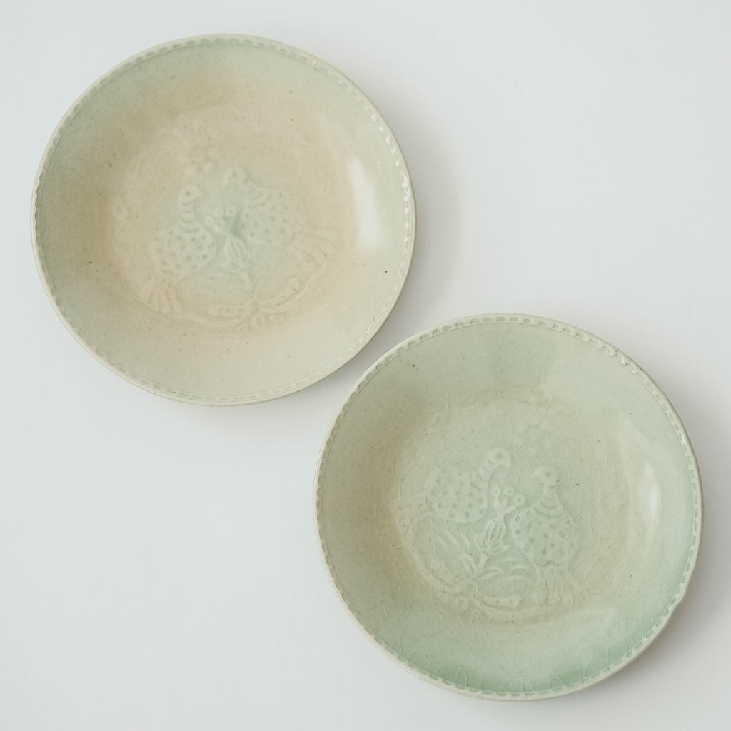 郡司製陶所 型打ち6寸皿 とり