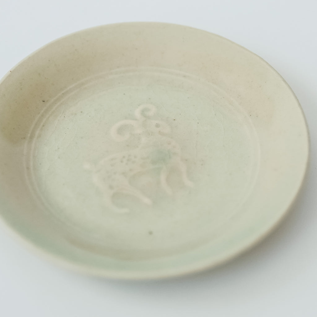 郡司製陶所 型打ち4寸皿 ひつじ