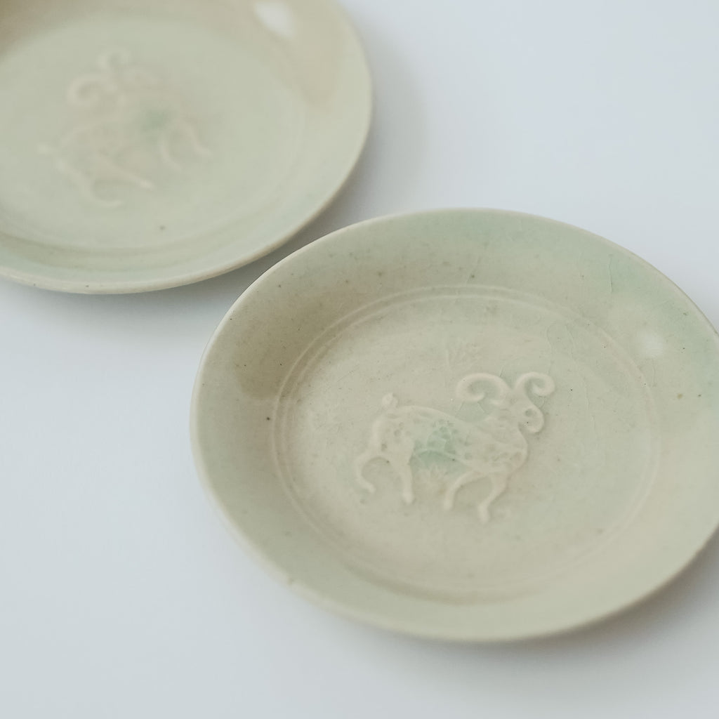 郡司製陶所 型打ち4寸皿 ひつじ