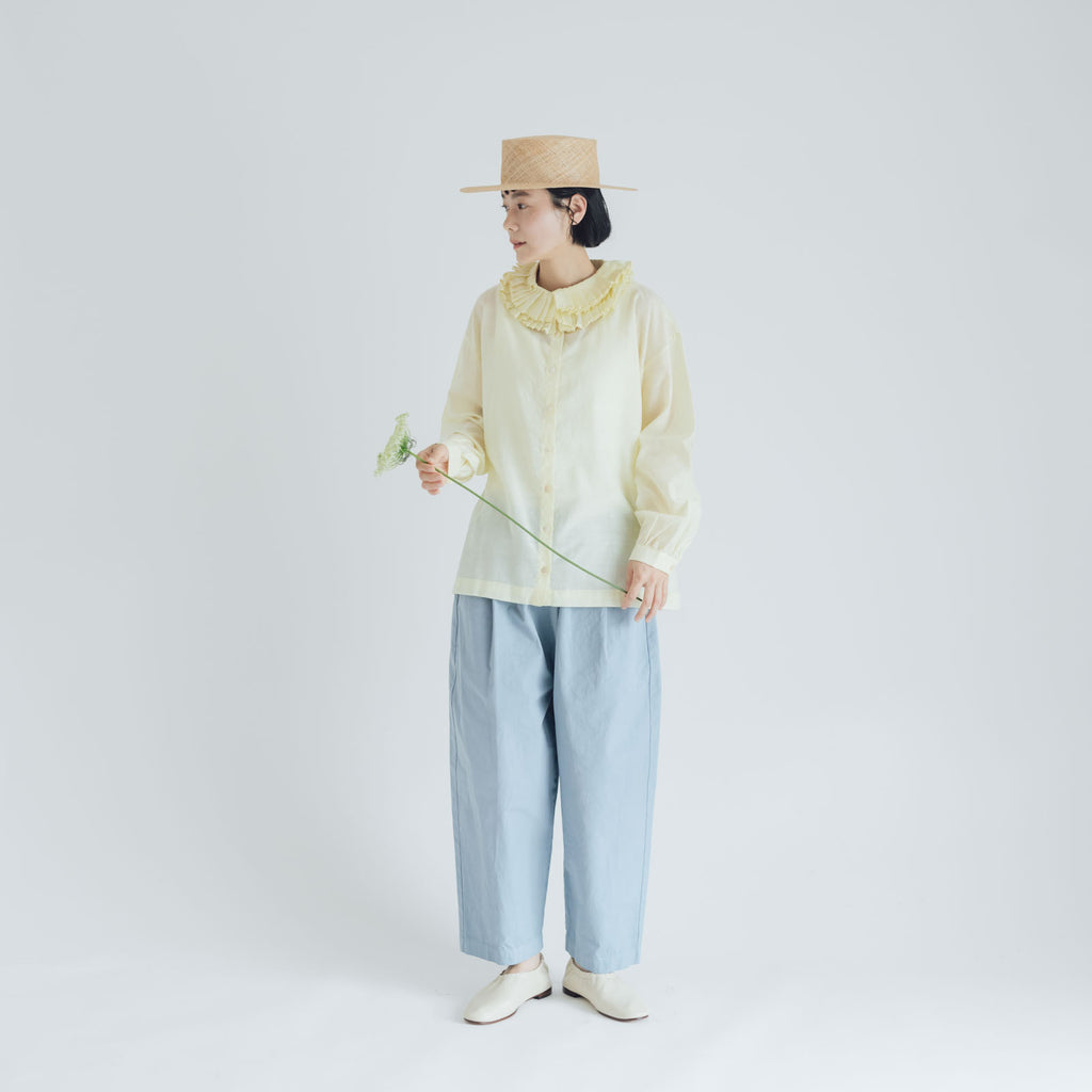 BUNON フリルカラーブラウス パステルイエロー