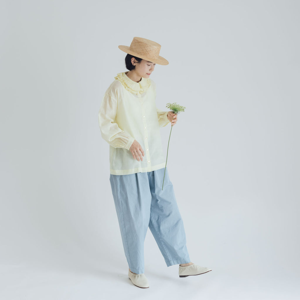 BUNON フリルカラーブラウス パステルイエロー