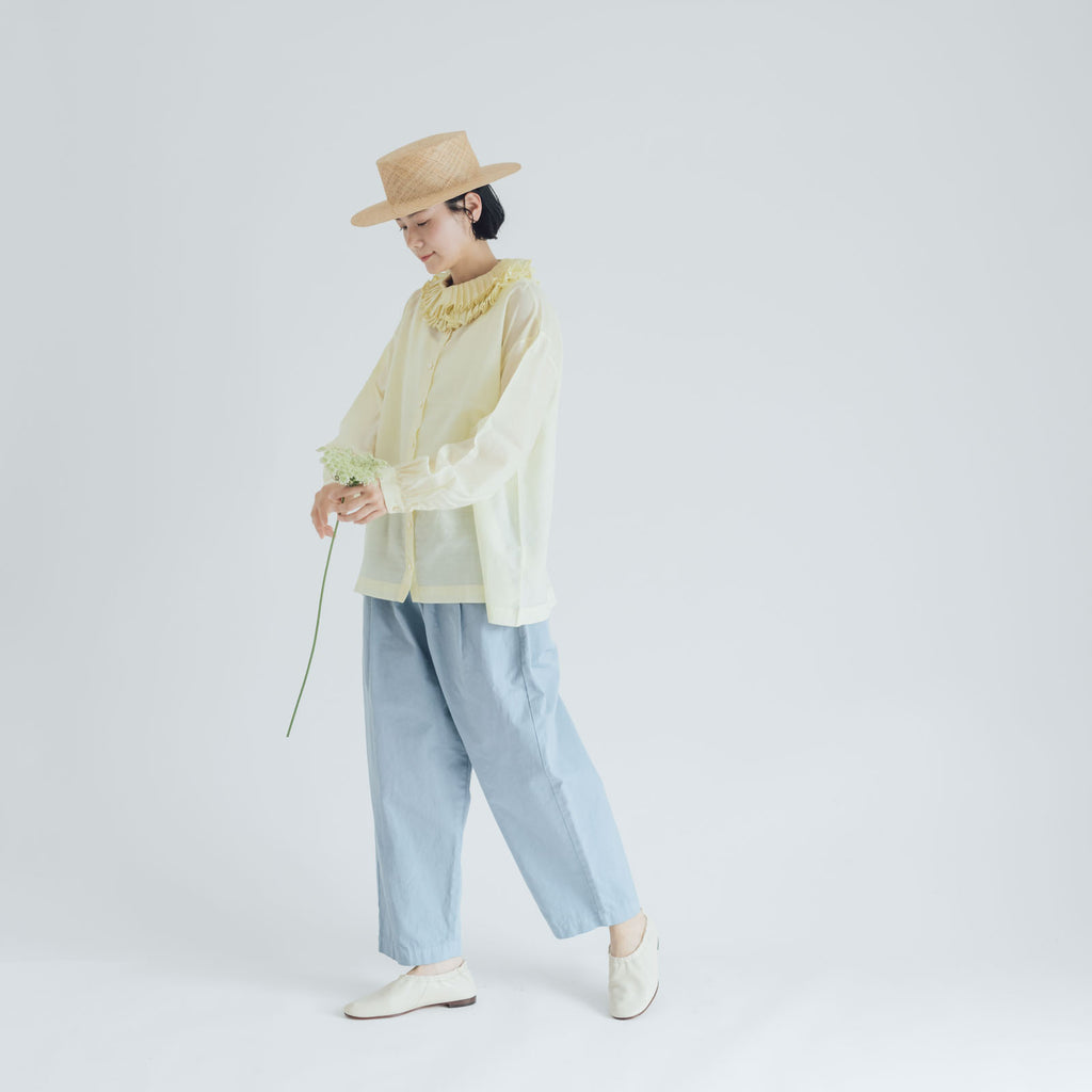 BUNON フリルカラーブラウス パステルイエロー