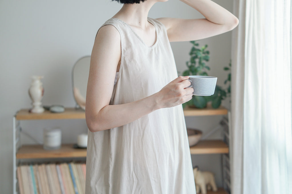 【SALE】 Nature is me カディコットン スリットワンピース