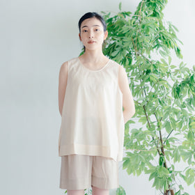 【SALE】 Nature is me カディコットン ノースリーブシャツ