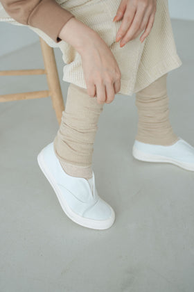 くらすこと 内側シルクのコットンレッグウォーマー