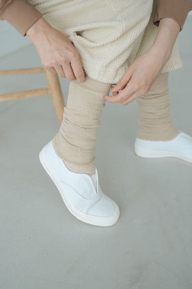 くらすこと 内側シルクのコットンレッグウォーマー