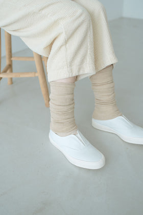 くらすこと 内側シルクのコットンレッグウォーマー