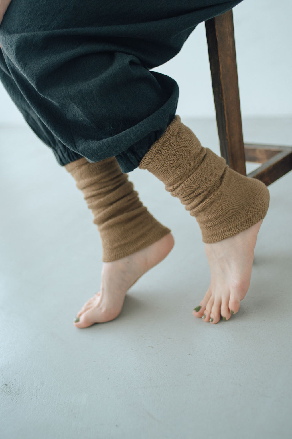 くらすこと 内側シルクのコットンレッグウォーマー