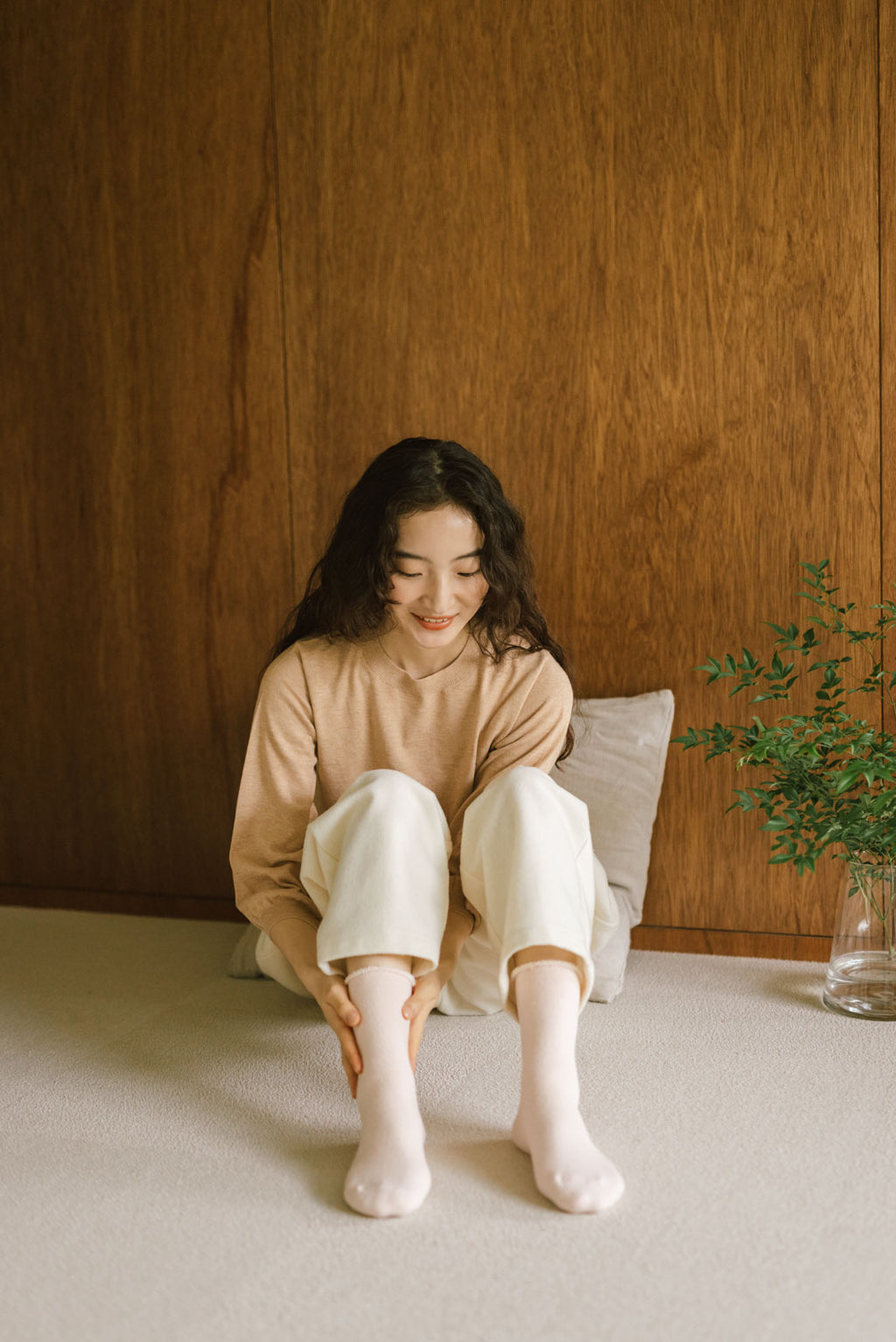 くらすこと 内側パイルのコットン靴下