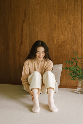 くらすこと 内側パイルのコットン靴下