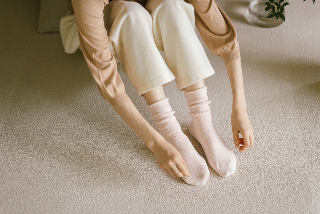 くらすこと 内側パイルのコットン靴下