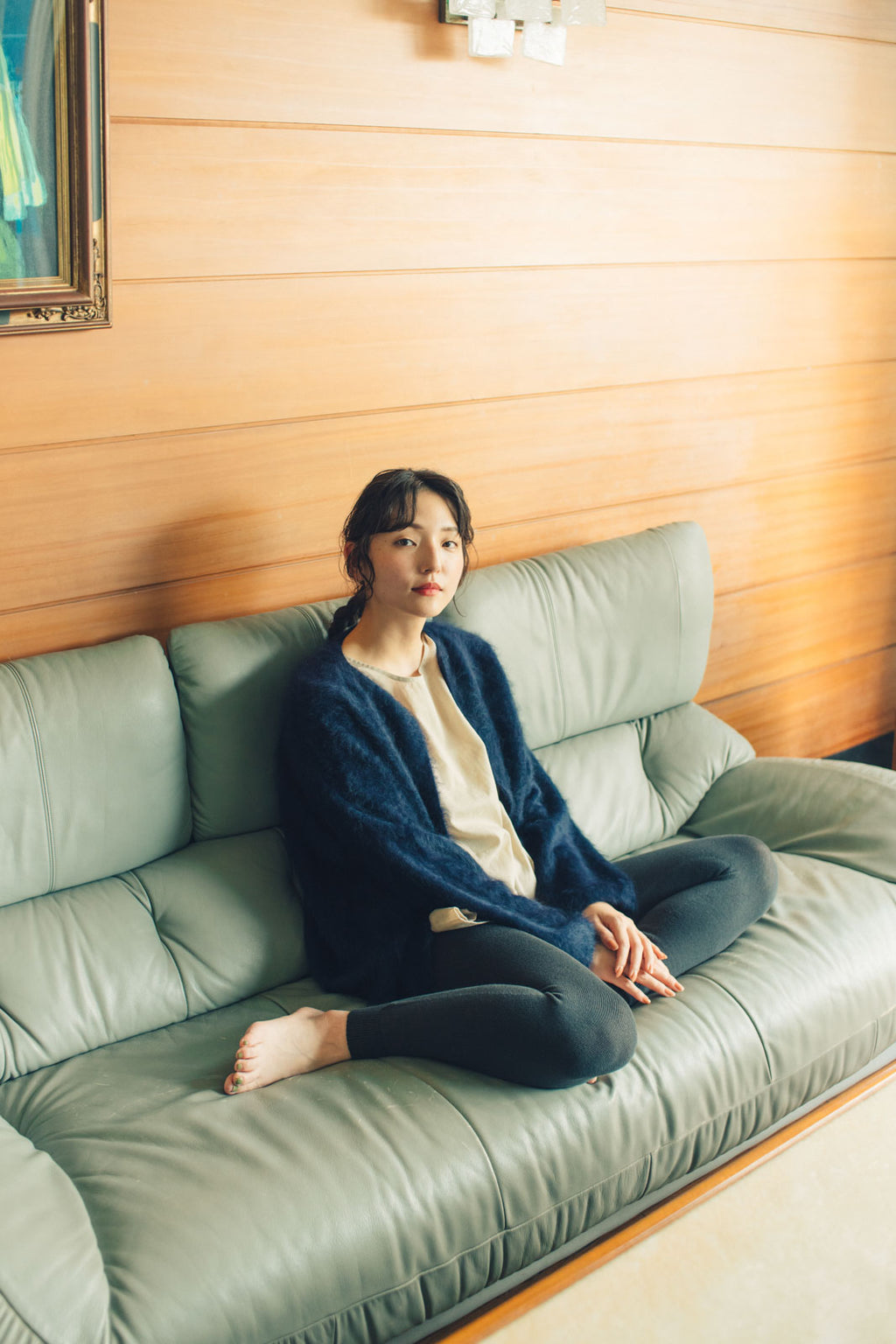 くらすこと 内側シルクの腹巻付きレギンス