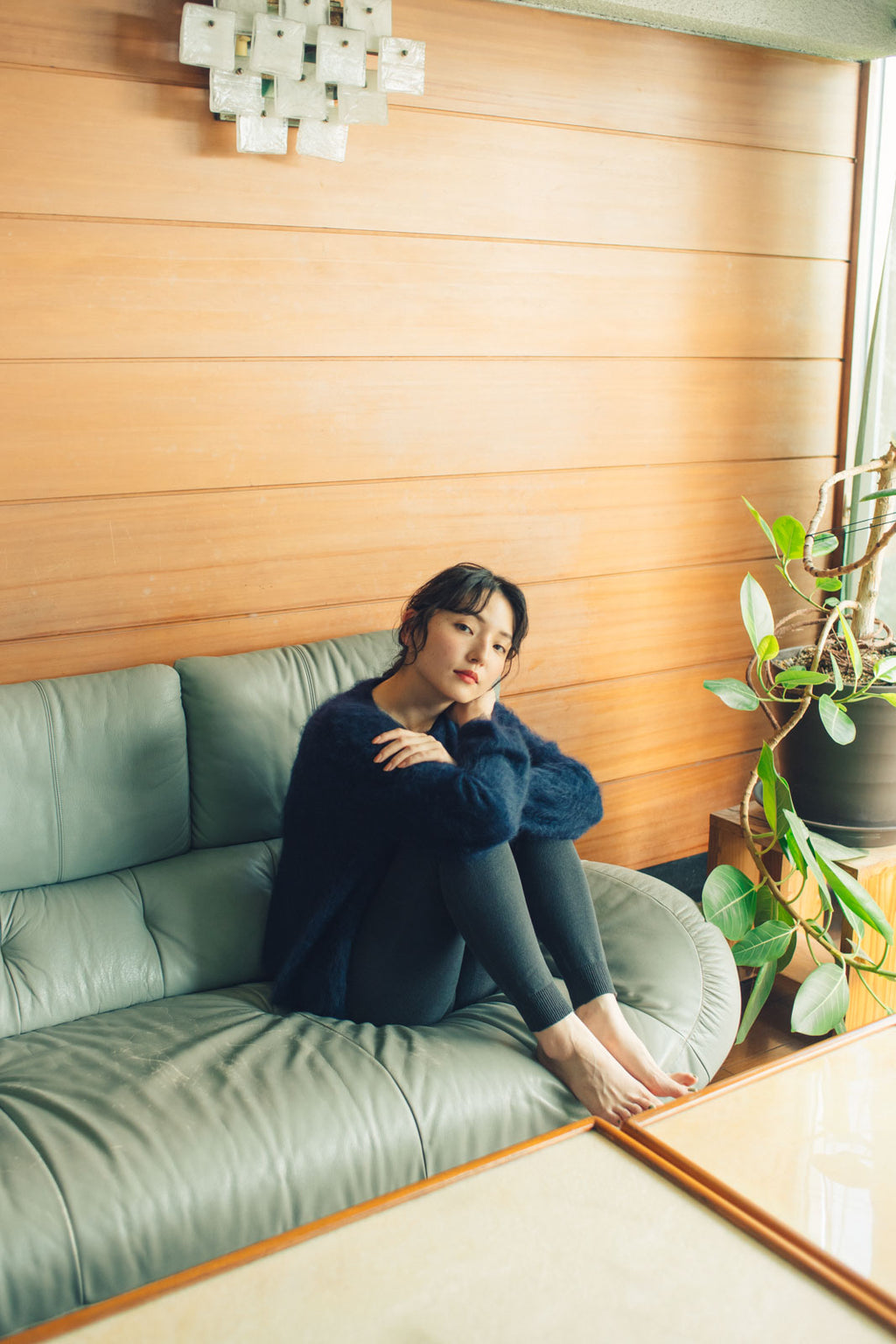 くらすこと 内側シルクの腹巻付きレギンス