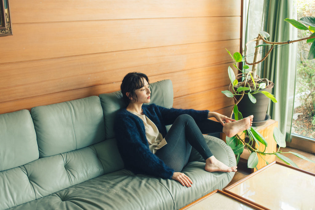 くらすこと 内側シルクの腹巻付きレギンス