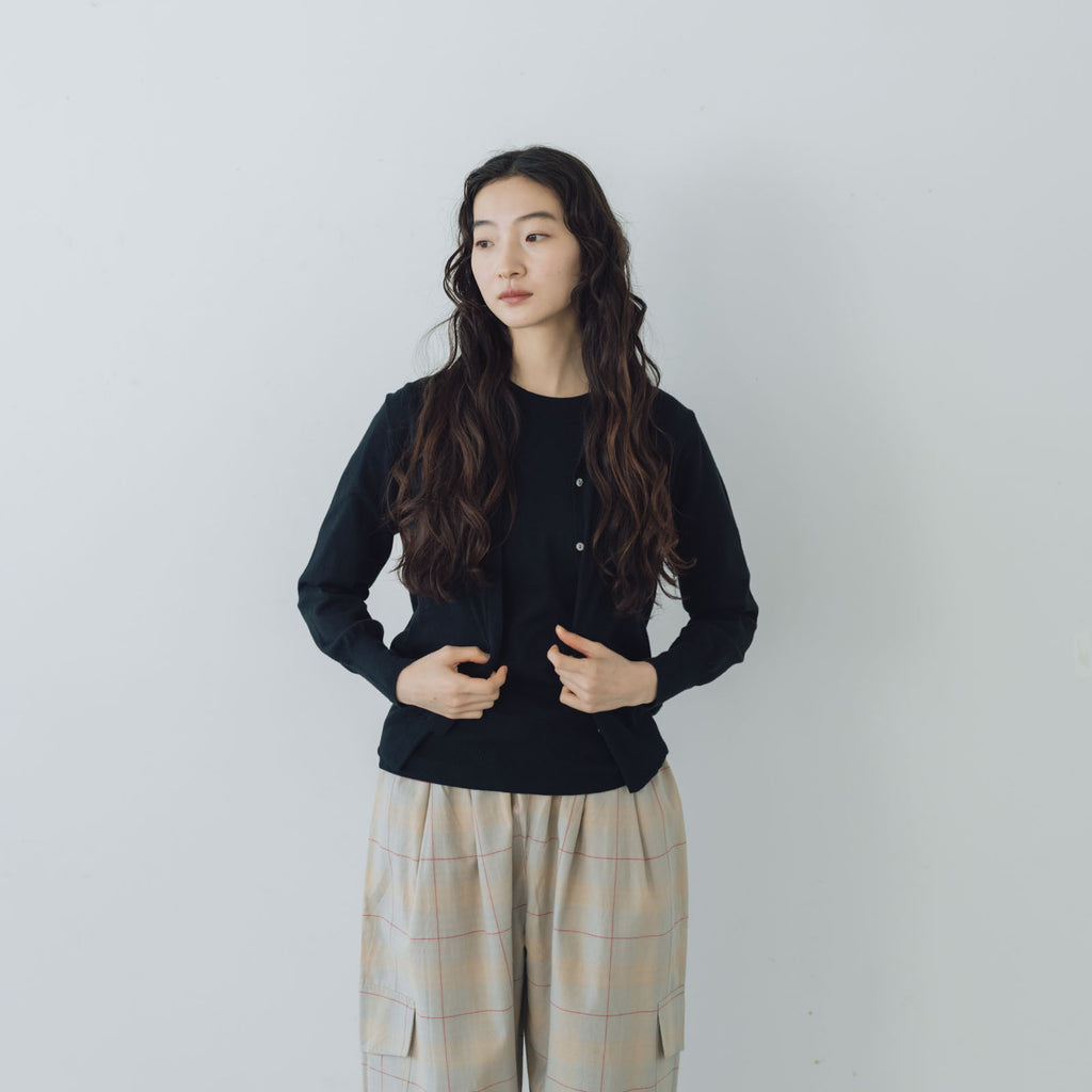 【SALE】 「くらすことの日常生活着」UVウォッシャブル5分袖ニットプルオーバー