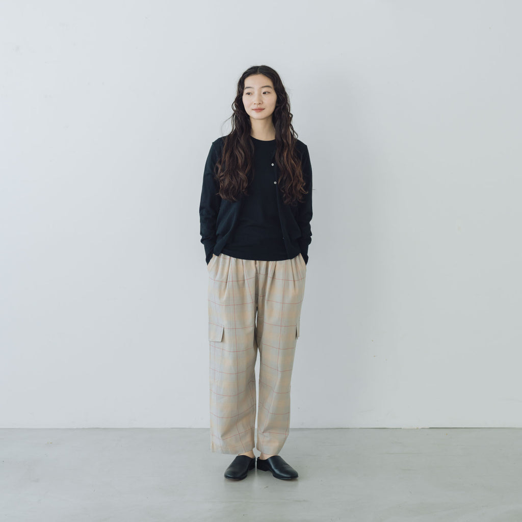 【SALE】 「くらすことの日常生活着」UVウォッシャブル5分袖ニットプルオーバー