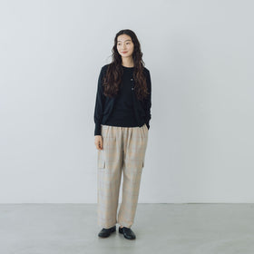 【SALE】 「くらすことの日常生活着」UVウォッシャブル5分袖ニットプルオーバー