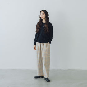 【SALE】 「くらすことの日常生活着」UVウォッシャブル5分袖ニットプルオーバー