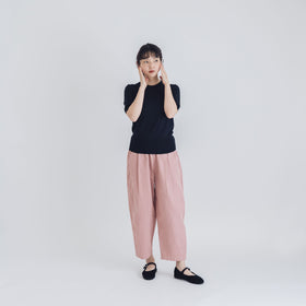 【SALE】 「くらすことの日常生活着」UVウォッシャブル5分袖ニットプルオーバー