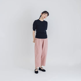 【SALE】 「くらすことの日常生活着」UVウォッシャブル5分袖ニットプルオーバー