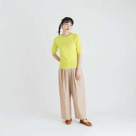 【SALE】 「くらすことの日常生活着」UVウォッシャブル5分袖ニットプルオーバー