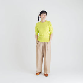 【SALE】 「くらすことの日常生活着」UVウォッシャブル5分袖ニットプルオーバー