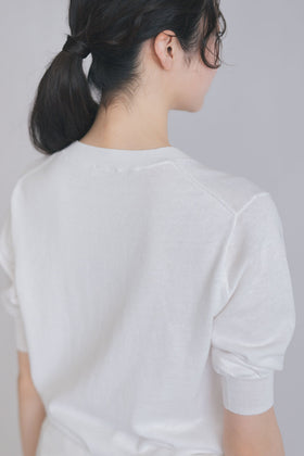 【SALE】 「くらすことの日常生活着」UVウォッシャブル5分袖ニットプルオーバー