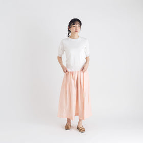 【SALE】 「くらすことの日常生活着」UVウォッシャブル5分袖ニットプルオーバー