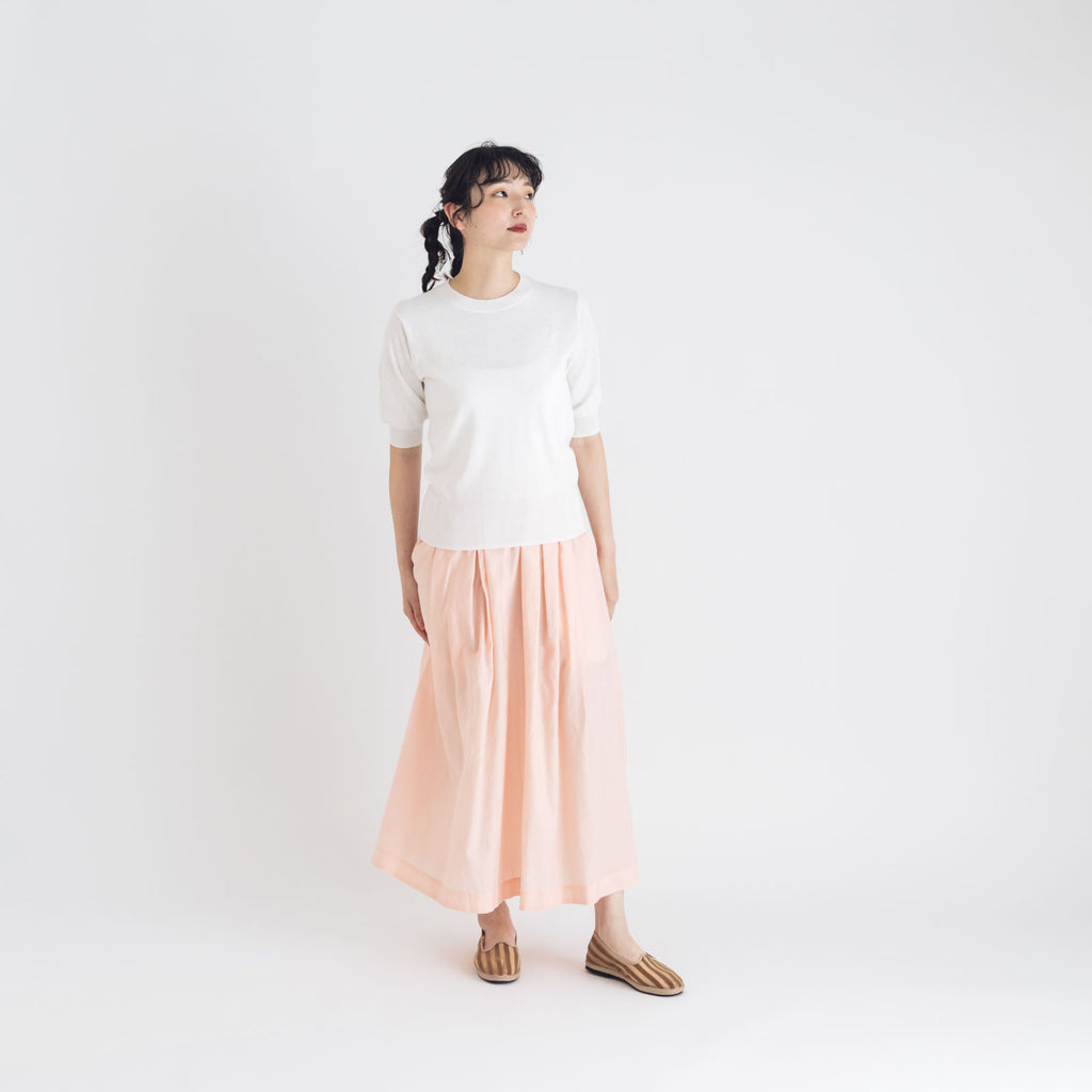 【SALE】 「くらすことの日常生活着」UVウォッシャブル5分袖ニットプルオーバー