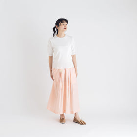 【SALE】 「くらすことの日常生活着」UVウォッシャブル5分袖ニットプルオーバー