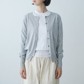 「くらすことの日常生活着」UVウォッシャブル7分袖ニットプルオーバー