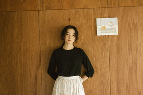 「くらすことの日常生活着」UVウォッシャブル7分袖ニットプルオーバー