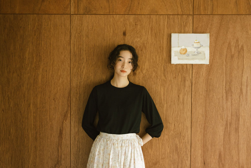 「くらすことの日常生活着」UVウォッシャブル7分袖ニットプルオーバー