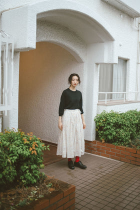 「くらすことの日常生活着」UVウォッシャブル7分袖ニットプルオーバー