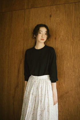 「くらすことの日常生活着」UVウォッシャブル7分袖ニットプルオーバー