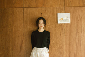 「くらすことの日常生活着」UVウォッシャブル7分袖ニットプルオーバー