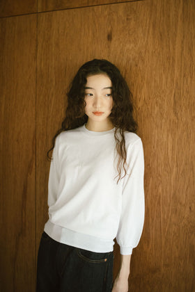 「くらすことの日常生活着」UVウォッシャブル7分袖ニットプルオーバー