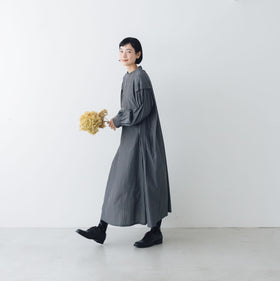 【SALE】「わたしたちらしい、大人のかわいらしさ」キュプラコットン タックワンピース