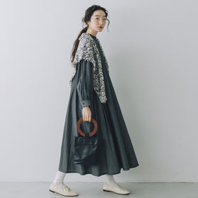 【SALE】「わたしたちらしい、大人のかわいらしさ」キュプラコットン タックワンピース