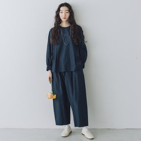 「わたしたちらしい、大人のかわいらしさ」ブラウス+サルエルパンツのセットアップ