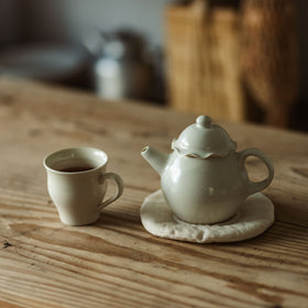 くらすこと リネンのふっくらポットマット / コースター