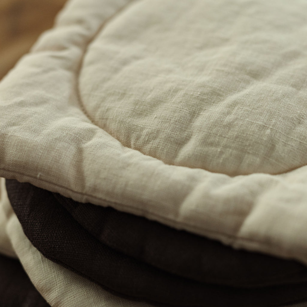 くらすこと リネンのふっくらポットマット / コースター