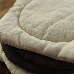 くらすこと リネンのふっくらポットマット / コースター