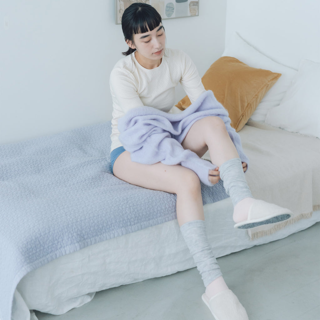 くらすこと 肌側シルク100%のあったかウールレッグウォーマー