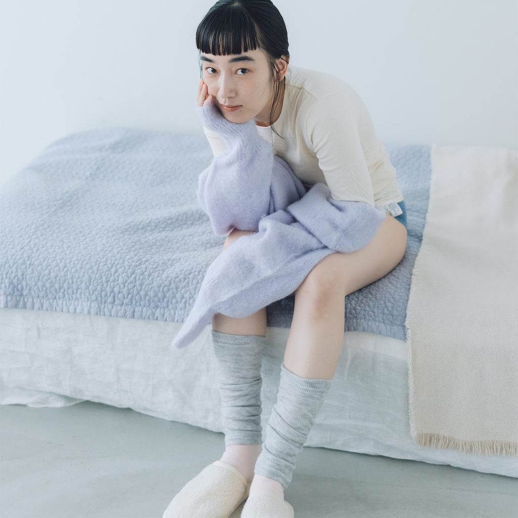 くらすこと 肌側シルク100%のあったかウールレッグウォーマー