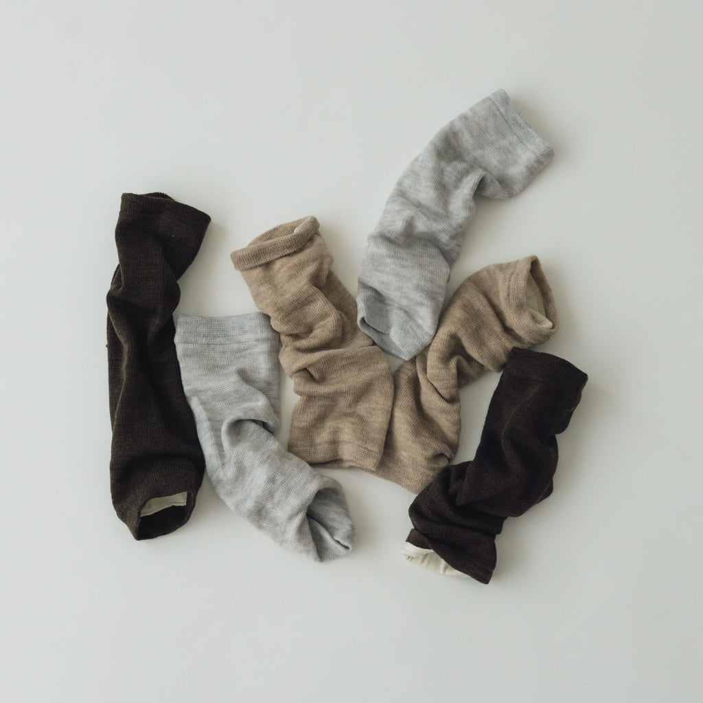 くらすこと 肌側シルク100%のあったかウールレッグウォーマー