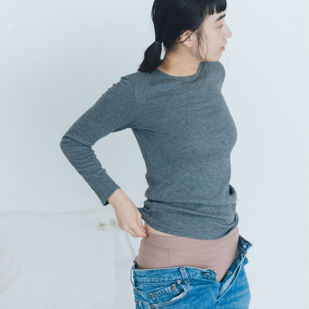 くらすこと 体調整うあったか長袖インナー organic cotton